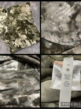 lululemon athletica Olive Green Tie-Dye Diamond Dye Align Leggings NWOT